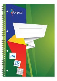 Exercise book with spiral  Forpus, A4/70, Squared, soft cover  0722-003