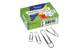 Clips Forpus, white metal, 50mm, round, corrugated (100) 1104-106