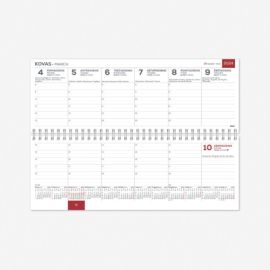 Horizontal table calendar Memo PVC 2024m. burgundy