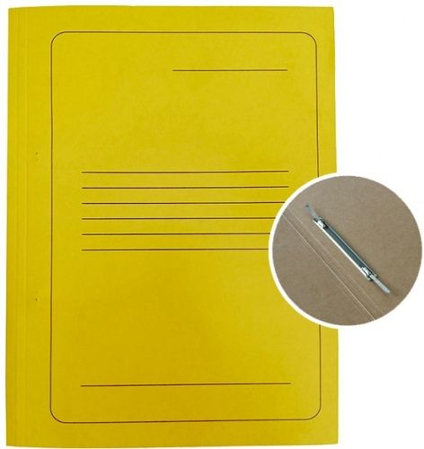 Project File A4 cardboard Smiltainis with metal clip, with print yellow
