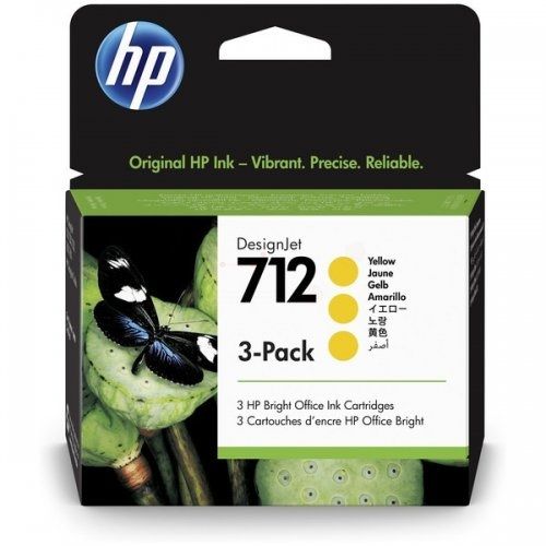 HP 712 3-pack (3ED79A) Ink Cartridge, Yellow