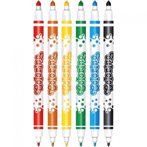 Colorino Kids Double tip fibre pens 6 colours – 2