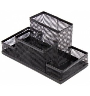 Pencil case Forpus, black, empty, section 4, perforated metal 1005-012