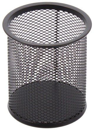 Pencil case Forpus, round, black, empty, perforated metal 1005-014