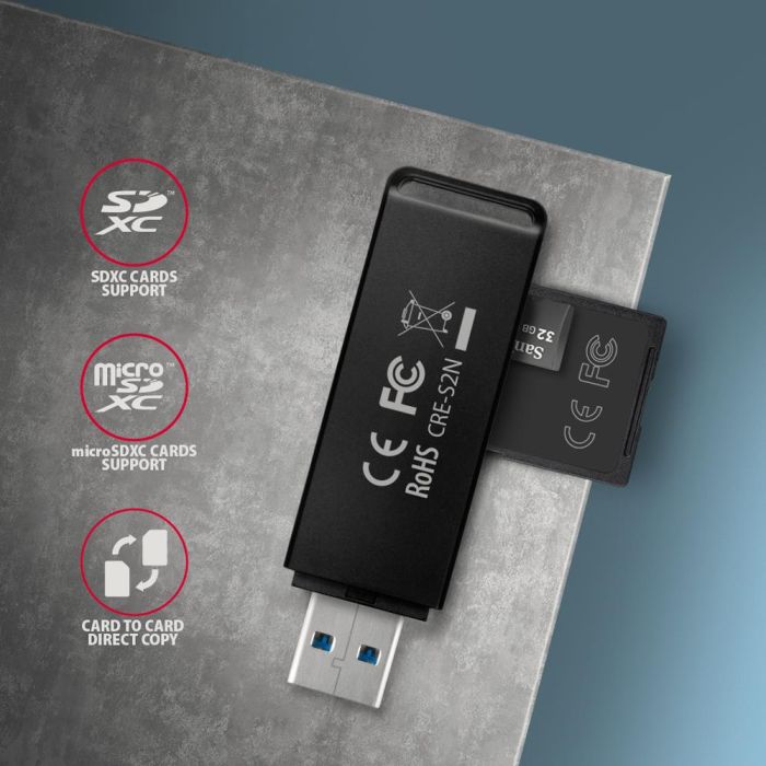 MEMORY READER USB3.2/SD/MICROSD CRE-S2N AXAGON – 5