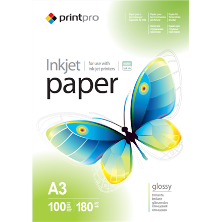 Photo paper PrintPro, 100 sheets High Glossy 180 g/m² A3