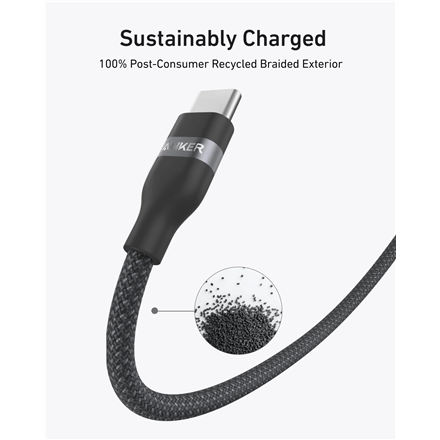 Anker USB-C to USB-C Cable Braided, 0.9m, 240W, Black Anker USB-C Braided Cable, – 2