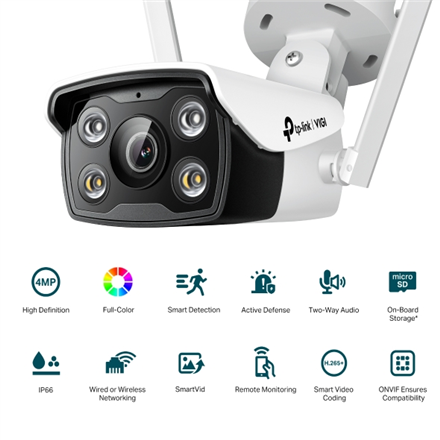 TP-LINK VIGI 4MP Outdoor Full-Color Wi-Fi Network Camera VIGI C340-W MicroSD – 2