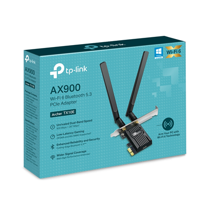 TP-LINK AX900 Wi-Fi 6 Bluetooth PCIe Adapter Archer TX10E MU-MiMO Yes no PoE – 4