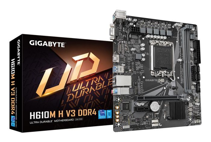 Mainboard GIGABYTE Intel H610 LGA1700 Micro-ATX 1xPCI-Express 3.0 1x DDR4