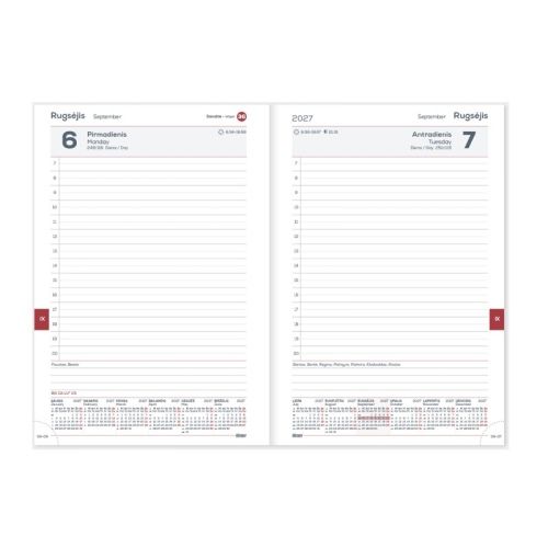 Planning notebook calendar 2027 A5 Raspberry Red – 2