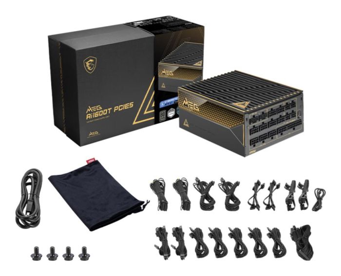 Power Supply MSI MEG AI1600T PCIE5 ATX 3.1 Efficiency 80 PLUS TITANIUM – 4