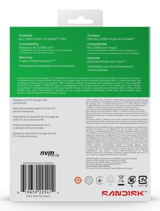 SSD SANDISK 150xTBW rating M.2 500GB – 7