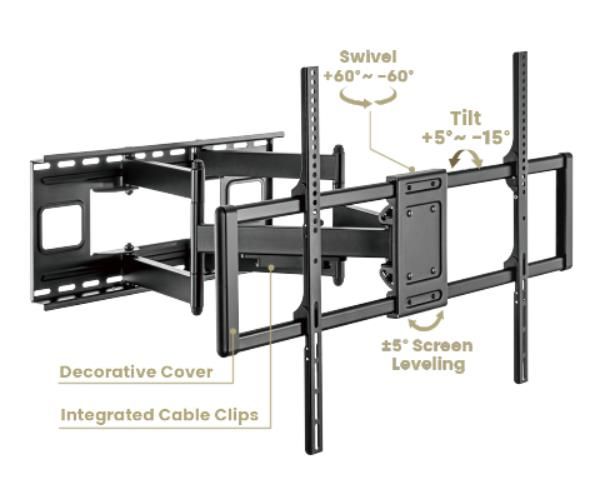TV SET ACC WALL MOUNT 60-120"/WM-120ST-01 GEMBIRD – 3