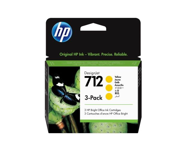 HP 712 3-pack (3ED79A) Ink Cartridge, Yellow – 2
