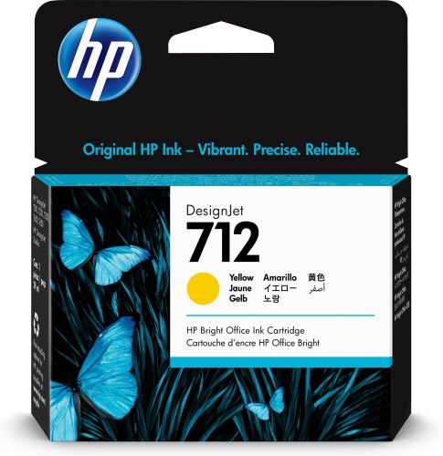 HP 712 (3ED69A) Ink Cartridge, Yellow – 3