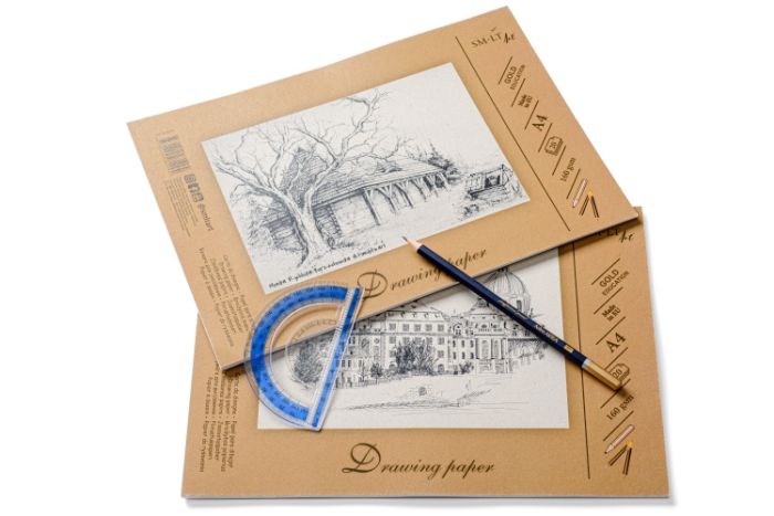 Drawing and sketching paper SMLT A4, 160 g/m2, 20 sheets, glued – 3