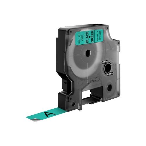 Dymo 45019 (S0720590) Label Tape 12mm x 7m, Black on Green – 13