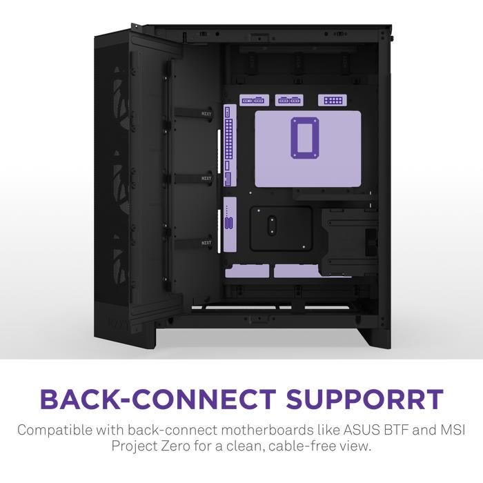 Case NZXT ATX/micro ATX/Mini-ITX/EATX Black Midi Tower PC – 8