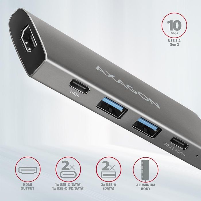 I/O HUB USB-C 5IN1/0.2M HMC-5G2 AXAGON – 4