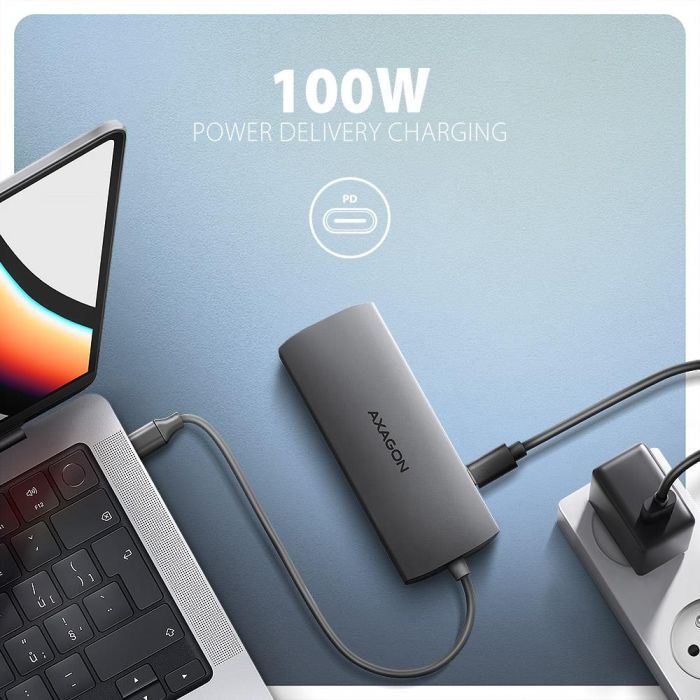 I/O HUB USB-C 9IN1 5GBPS/0.2M HMC-8HLSA AXAGON – 5