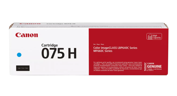 Canon CRG 075H C (6368C002) Toner Cartridge, Cyan