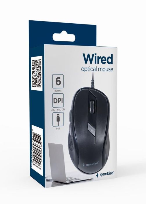 MOUSE USB OPTICAL/BLACK MUS-6B-01 GEMBIRD – 2