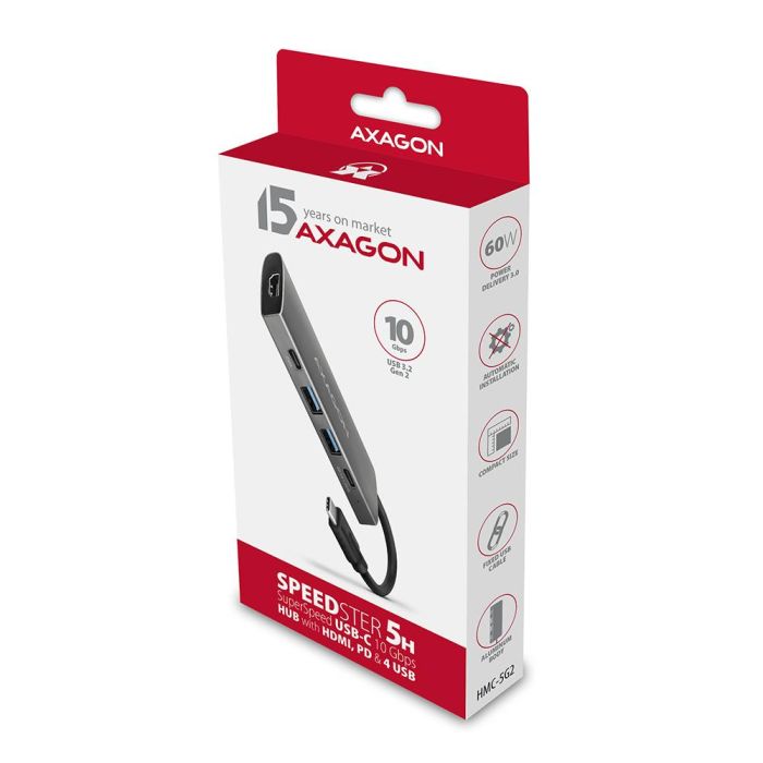 I/O HUB USB-C 5IN1/0.2M HMC-5G2 AXAGON – 2