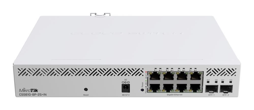 MIKROTIK 8x10Base-T / 100Base-TX / 1000Base-T 2xSFP+ CSS610-8P-2S+IN