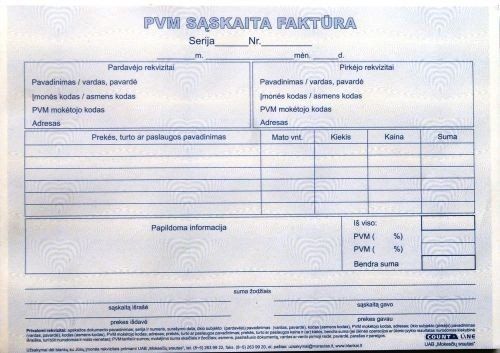 VAT invoice 1+1 SC, A5, 2 × 50 l.