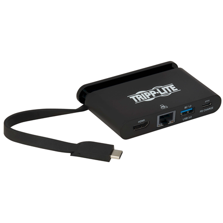 Tripp Lite USB-C Dock U444-T6N-H4GUBC Single Display/1xHDMI/up to 1x4K/1xUSB 3.2/RJ45/support PD 100W/Black/Power Supply not included