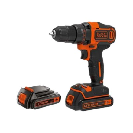 Black&Decker 18v2G DD w 400mA ch in kitbox 2 batts BDCDD186KB-QW BLACK & DECKER