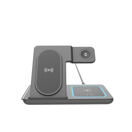 Gembird TA-WPC31A-01-BK 3-in-1 foldable wireless charger stand, 15 W, Apple watch, black Gembird