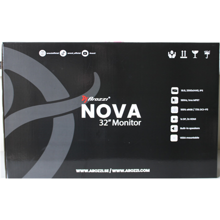 SALE OUT. Arozzi Nova 32" IPS, 180Hz, Computer Monitor - Black Arozzi Nova