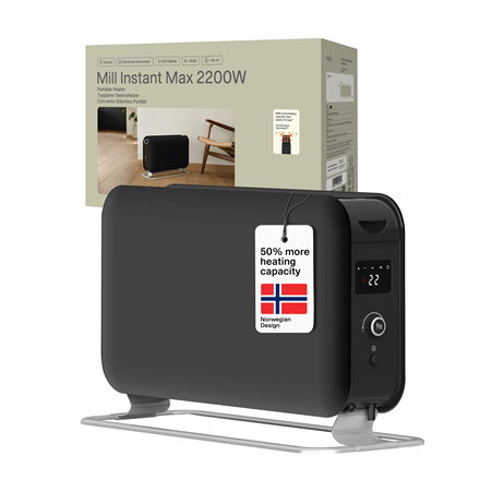 Mill Instant Max Led Portable Heater CO2200LEDMAXBLACK Convection Heater