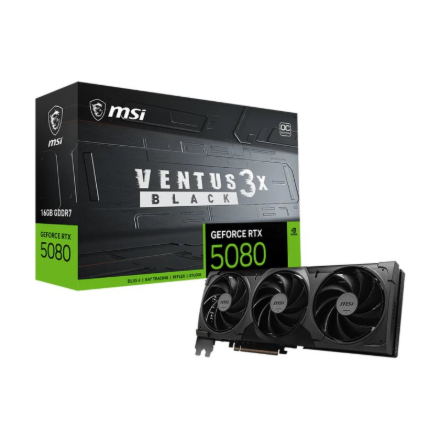 MSI GeForce RTX 5080 16G VENTUS 3X OC BLACK NVIDIA 16 GB