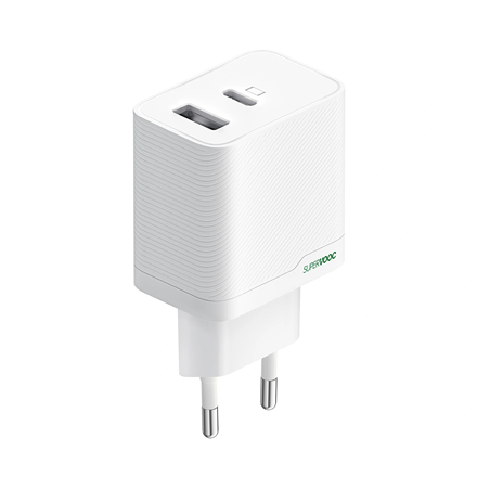 OPPO SUPERVOOC 45W Dual-Port Charger, OSAB4CB4AE, White Charger