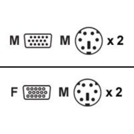 Aten KVM Cable, 1.8M PS/2 2L-1001P