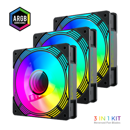 Gamemax Case Fan KF300R BK Black