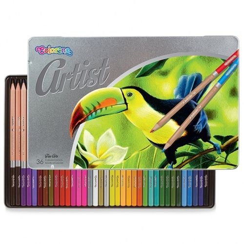 Colorino Artist Coloured pencils in a metal case 36 colours
