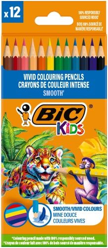 BIC Colored pencils Kids Smooth 12 colours set