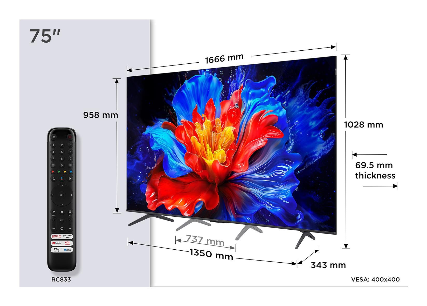 TCL 75 " 4K Ultra HD 3840 x 2160 pixels
