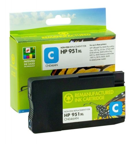 Compatible Static-Control Hewlett-Packard 951XL (CN046AE) New chip, Cyan, 1500 p.
