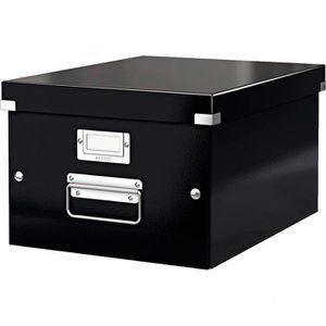 Archive box Leitz, 281x369x200mm, A4, black, removable cover 0830-208