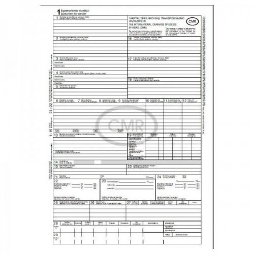 CMR blankai, A4, 4x30, lietuvių-anglų kalba  0720-076