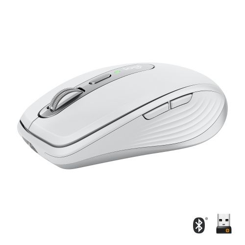 Logitech MX Anywhere 3 Wireless Mouse, RF Wireless + Bluetooth, 4000 DPI, Pale Grey