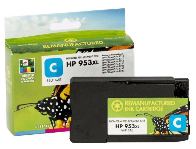 Compatible Static Control HP 953XL (F6U16AE) Ink Cartridge, Cyan (New chip)