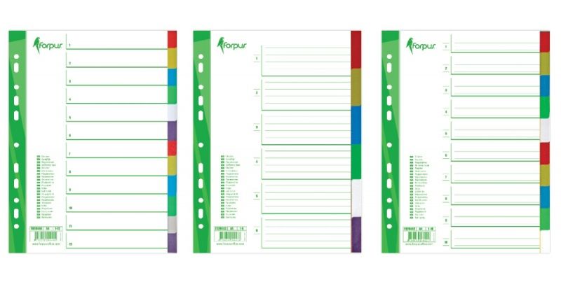 Divider Forpus, A4, 1-5 colors, plastic